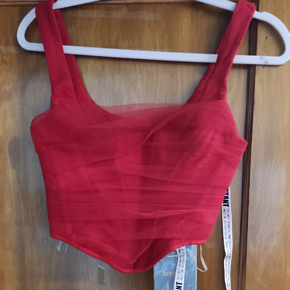 House of CB Red Structured Top